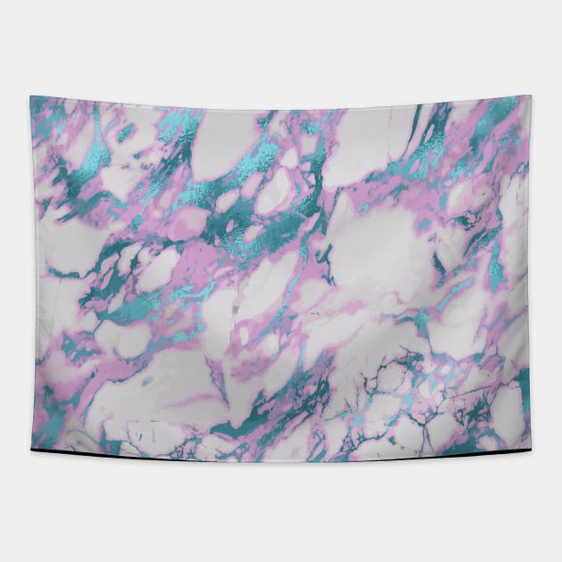 Marble Pattern Aesthetic Purple Blue Teal Tapestry by jodotodesign