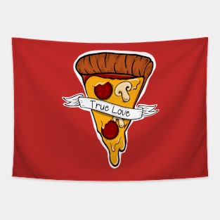 True Love Pizza is My Valentine Tapestry