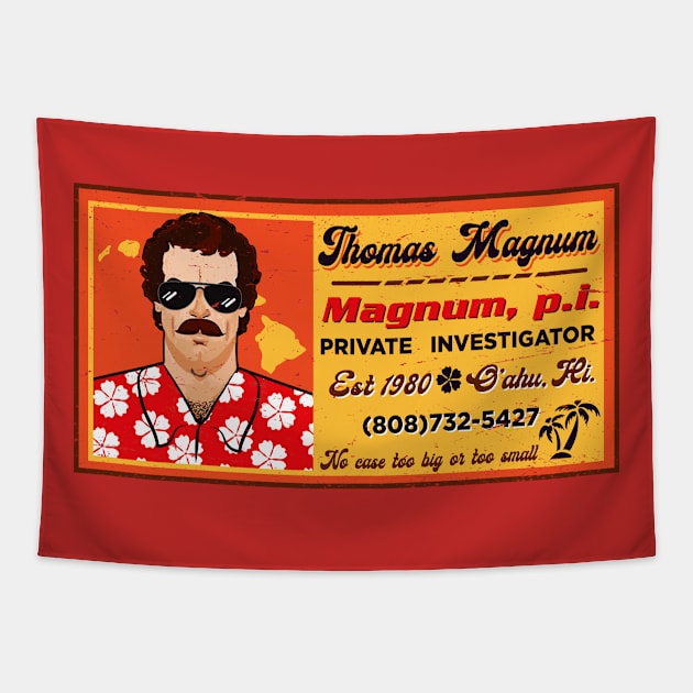 Magnum PI Card Tapestry by Alema Art