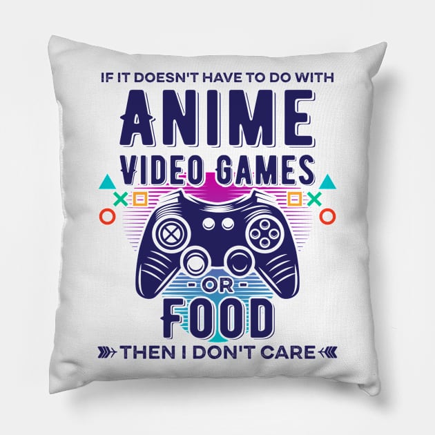 Anime Video Games and Food Lovers Pillow by FabulousDesigns