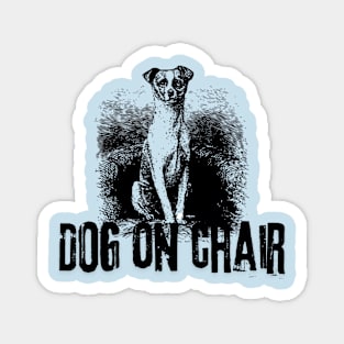 Dog on Chair Black and White Magnet