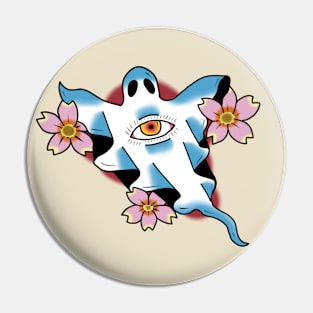 Ghost and Cherry Blossoms Pin