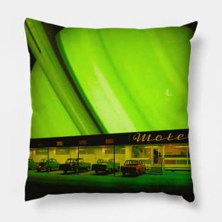 Saturn Motel - Space Aesthetic, Retro Futurism, Sci-Fi Pillow