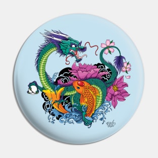 Water Dragon & Koi Pin