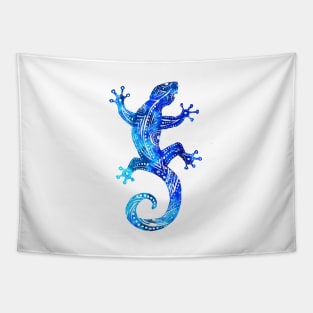 Blue Tribal Gecko Tapestry