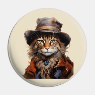 Cat Wearing Cowboy Hat Pin