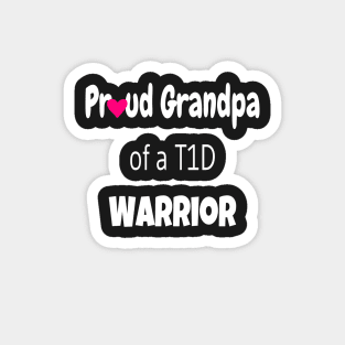 Proud Grandpa White Text Pink Heart Magnet