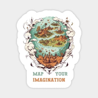 Map Your Imagination Fantasy Vintage Map Magnet