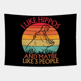 I Like Hippos And Maybe Like 3 People Tapestry