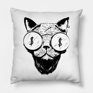 Cat in glasses Pillow