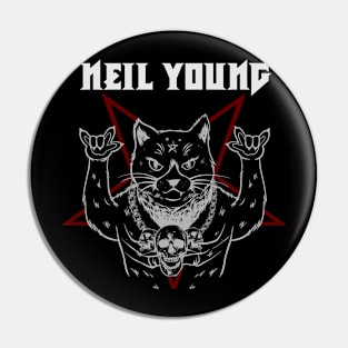 NEIL YOUNG CAT ROCK - MERCH VTG Pin