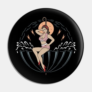 Woman and rain Pin