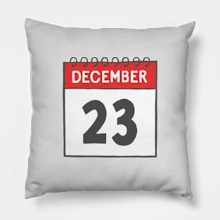 December 23rd Daily Calendar Page Illustration Pillow