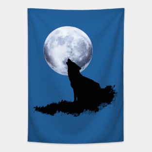 Wolf howling at the moon, nature and animals lovers Tapestry