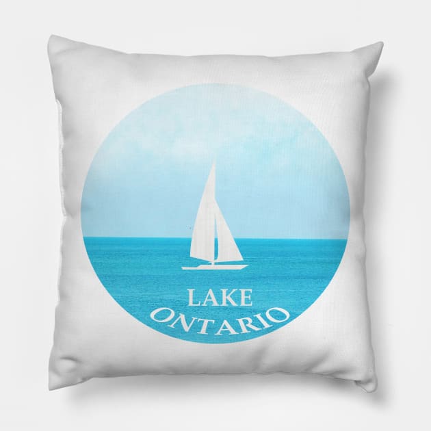 Fun Times Sailing in Lake Ontario Pillow by Star58