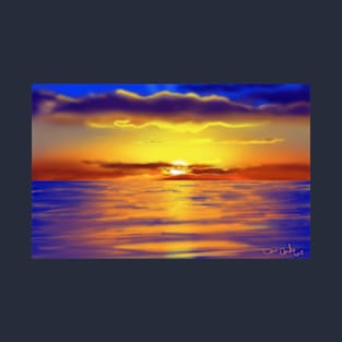 Airbrushed Ocean Sunset T-Shirt