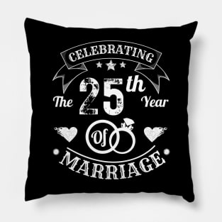 Celebrating The 25th Year Of Marriage Pillow