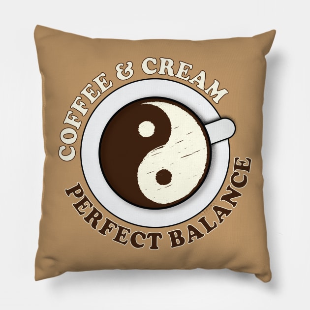 Yin Yang Coffee and Cream Pillow by Finji