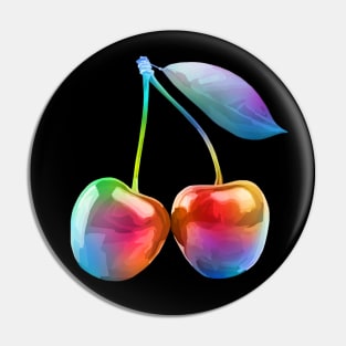 Shiny Neon Rainbow Cherries Pin