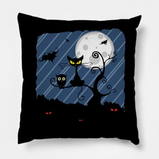 Halloween Night Cat [HT] Pillow