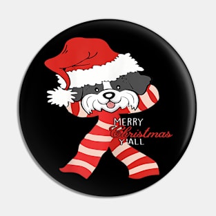 Merry Christmas Y'all Santa Shih Tzu Dog Xmas Lover Gift Pin