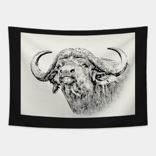 Buffalo Bull, Close Up | African Wildlife Tapestry