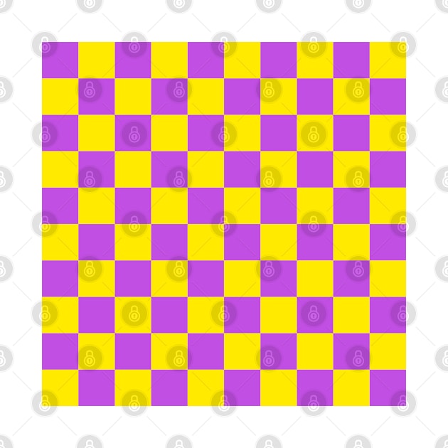 Checkerboard Square Seamless Pattern - Yellow & Purple by DesignWood Atelier