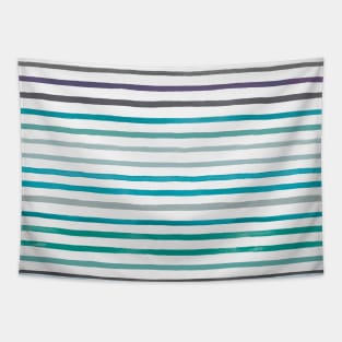 Pocket - MARKER STRIPES BLUE TURQUOISE Tapestry