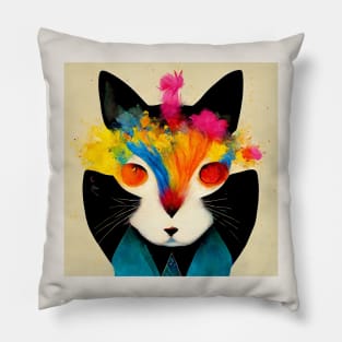 Abstract Cat Pillow