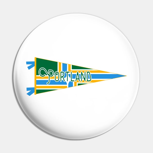 Portland Flag Pennant Pin by zsonn