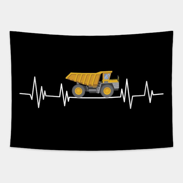 Dump Truck Driver  heartbeat Birthday dumptruck lover Tapestry by mezy