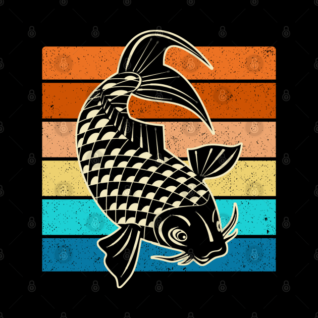 Koi Fish - Retro Sunset by Zen Cosmos Official
