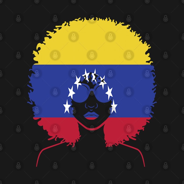 Venezuela Venezuelan Girl Melanin Black Afro Natural Hair Melanin Queen Flag by familycuteycom