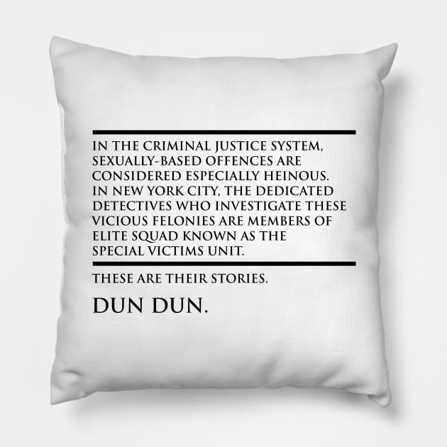 Law & Order  SVU Pillow by cartogie