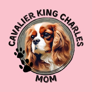 Cavalier King Charles Spaniel Dog Mom Dog Breed Portrait T-Shirt