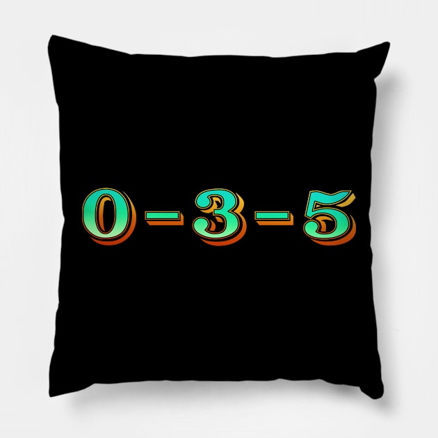 0-3-5 Pillow by rexthinks