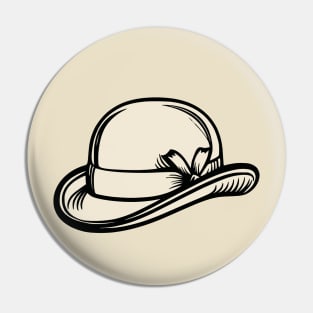 Line art of a Bowler hat Pin