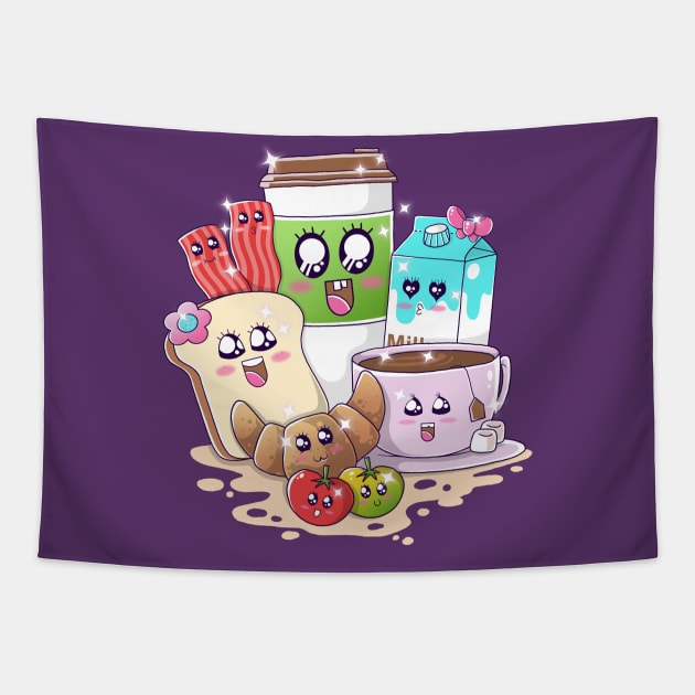 Kawaii Breakfast Tapestry by GODZILLARGE