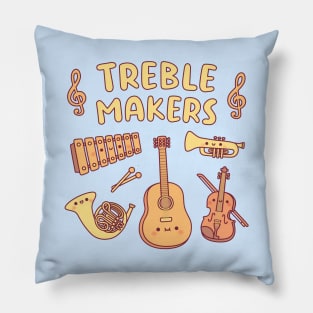 Cute Musical Instruments, Treble Makers Music Pun Pillow