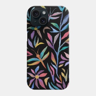 Digital Abstract Expressionist Flowers & Dragonflies (Jean B. Fitzgerald) Phone Case