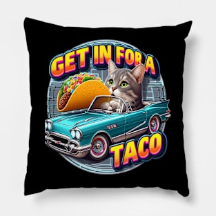 Taco Cat Cruising Pillow