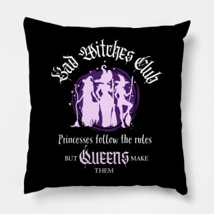 Bad Witches Club White Letters Pillow