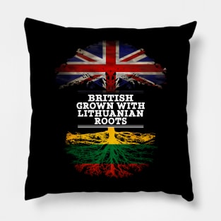 British Grown With Lithuanian Roots - Gift for Lithuanian With Roots From Lithuania Pillow