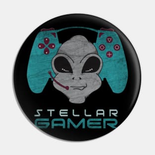 Alien Head Gamer Pin