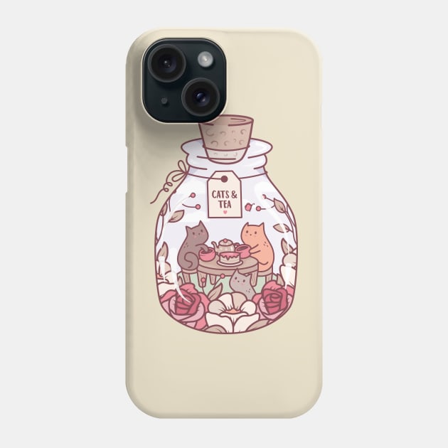 I love cats and tea Phone Case by crealizable