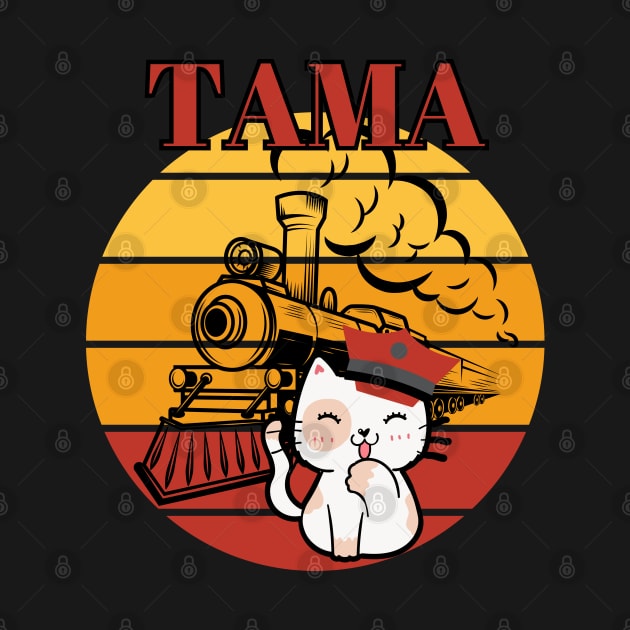 Japanese Station Tama Cat, Cute Railway Cat by SaSz_Art