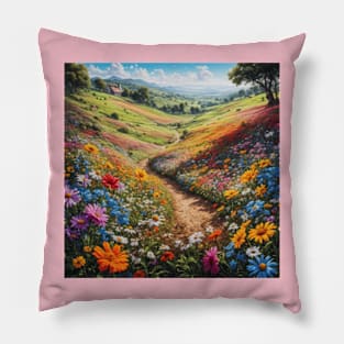 A Flower Path Pillow