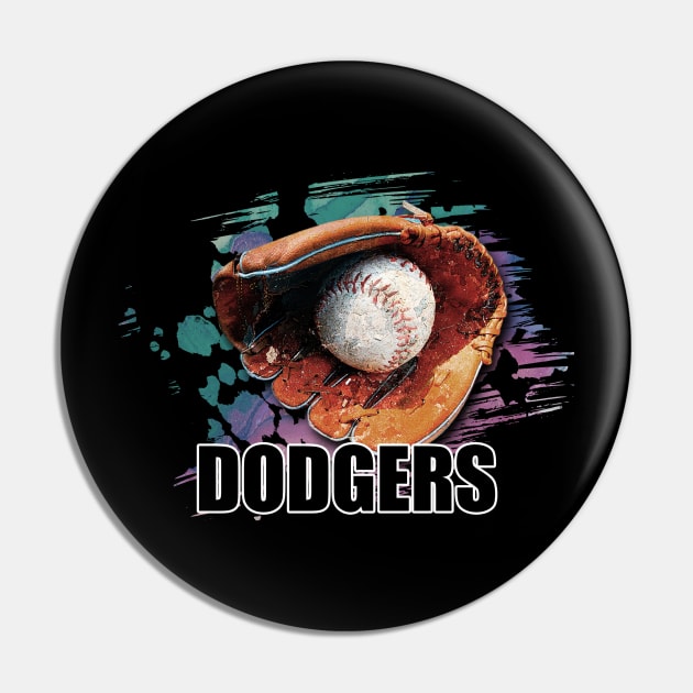 Retro Proud Team Name Dodgers Classic Style Baseball Pin by WholesomeFood