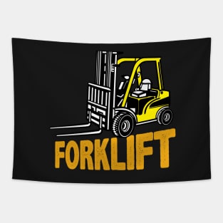 Forklift truck Yellow Tapestry