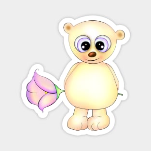 Teddy bear and flower Magnet